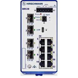 Hirschmann 942 170-999-017 Managed Fast Ethernet Switch 8 x 10/100 Base-TX RJ45 4 x 100/1000 SFP -Port (2) 12-24VDC